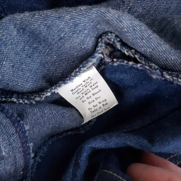 Vintage 70s/early 80s Union Made Forever Young long denim shirt dress western - Picture 9 of 9